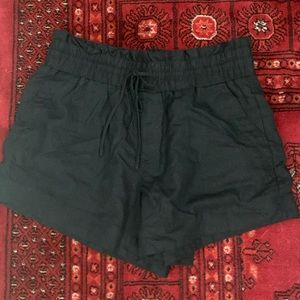 NWOT A New Day black drawstring linen blend shorts S